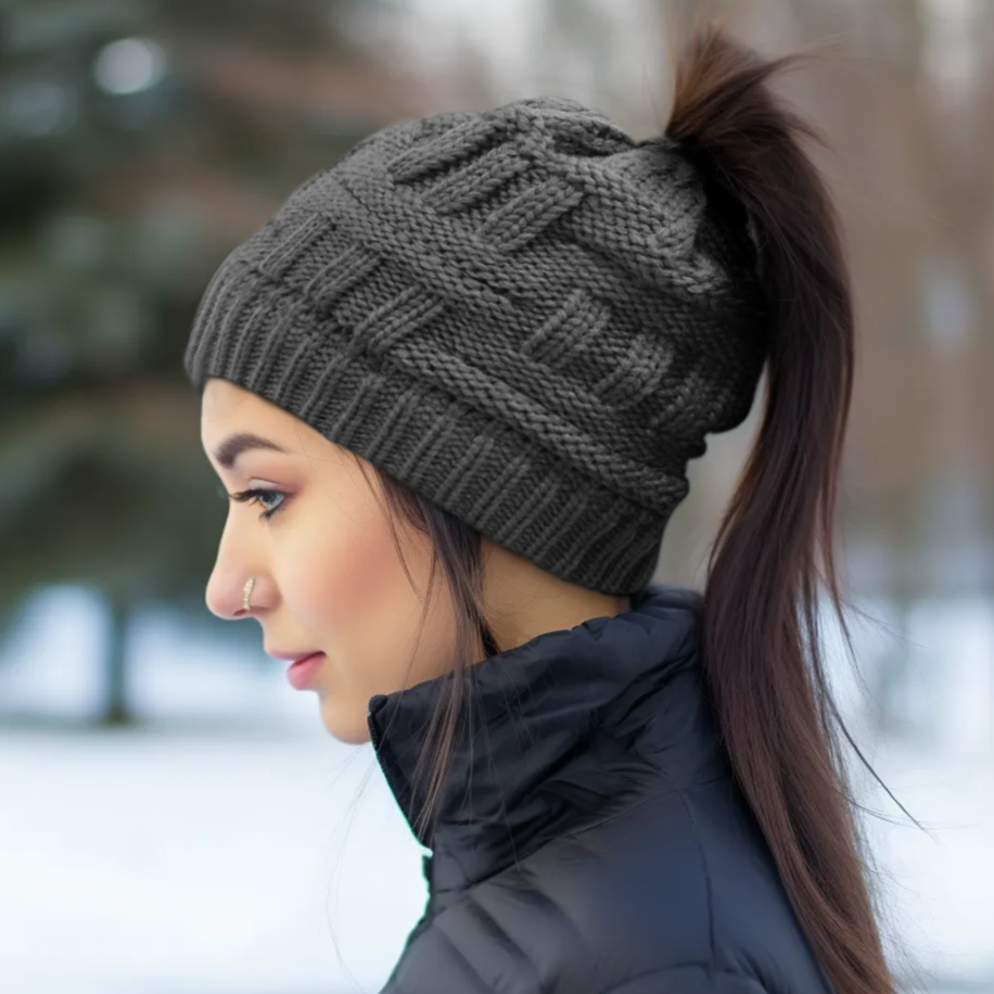 Knitted Ponytail Beanie