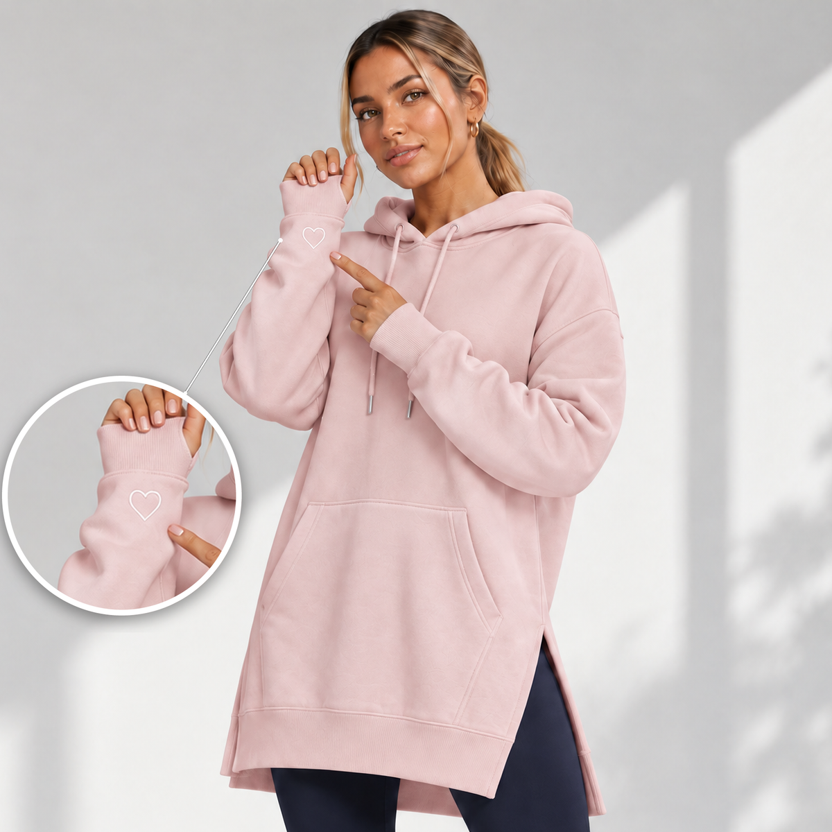 Übergroßes Hoodie-Kleid